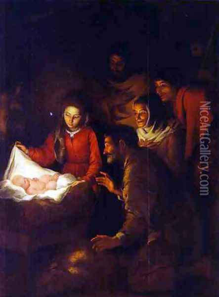 Adoration of the Shepherds Oil Painting - Bartolome Esteban Murillo