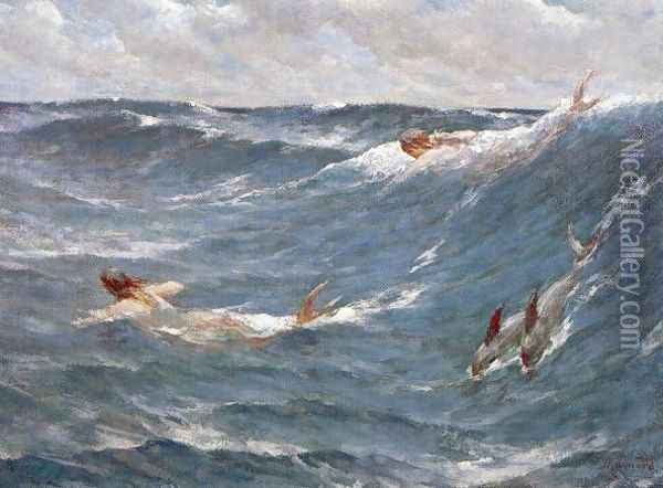 Mermaids 1889 Oil Painting - George Willoughby Maynard