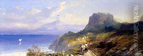 Taormina, 1861 Oil Painting - Thomas Miles Richardson