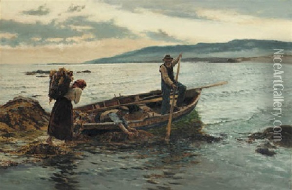 Sea Wrack Oil Painting - William H. Bartlett