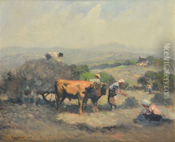 Les Foins En Limousin Oil Painting - Fernand Maillaud