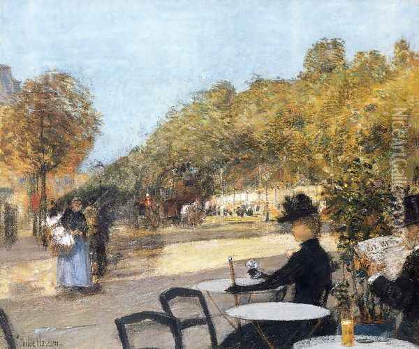 At the Cafe Oil Painting - Frederick Childe Hassam