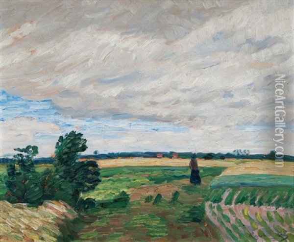 Landschaft Bei Worpswede Oil Painting - Otto Modersohn