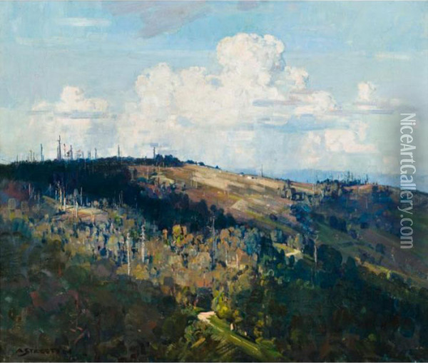 Mernda Hill Oil Painting - Arthur Ernest Streeton