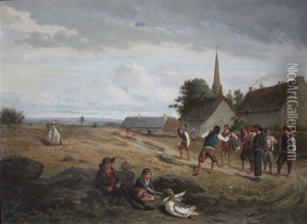 Le Jeu De L'oie Oil Painting - Pierre Charles Poussin