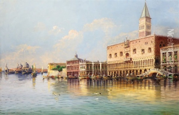 Venise, Le Palais Des Doges Oil Painting - Marie Joseph Leon Clavel