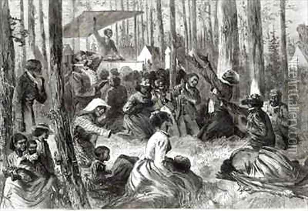 A Negro Camp Meeting in the South Oil Painting - Eytinge, Solomon