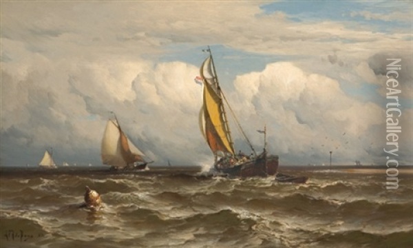 A Breezy Day Oil Painting - Mauritz Frederick Hendrick de Haas