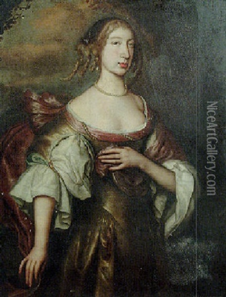 Portrait Of Mrs. Hammond Oil Painting - Adriaen Hanneman