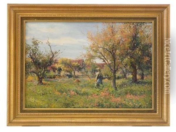 Tending The Orchard Oil Painting - Michel Korochansky
