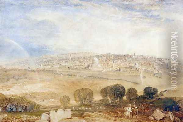 Jerusalem from the Mount of Olives, c.1835 Oil Painting - Joseph Mallord William Turner