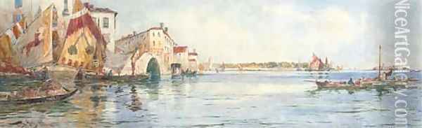 On the Riva di Schiavoni, Venice Oil Painting - Thomas Bush Hardy