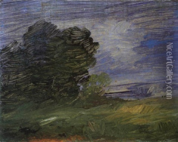 Landschaft Oil Painting - Wilhelm Busch