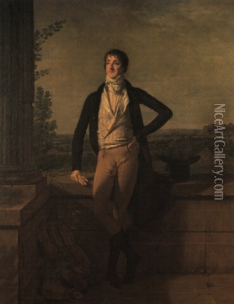 Portrait Of Barthelemy Charles, Comte De Dreux-nancre Oil Painting - Martin Droelling