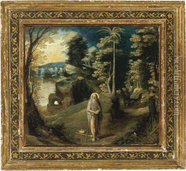 Saint Onuphrius In The Wilderness Oil Painting - Dosso Dossi
