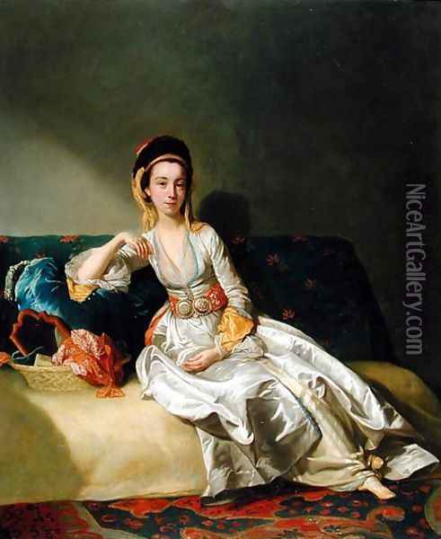Nancy Parsons in Turkish Dress, c.1771 Oil Painting - George Willison