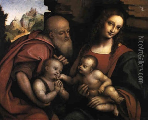 The Holy Family With The Infant St. John The Baptist Oil Painting -  Giampietrino