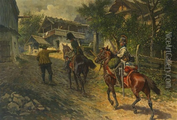 Tiroler Dorf An Einem Sommertag Oil Painting - Fritz Neumann