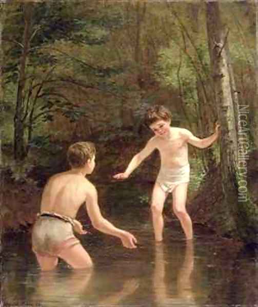 Bathing Boys Oil Painting - Edouard Frere