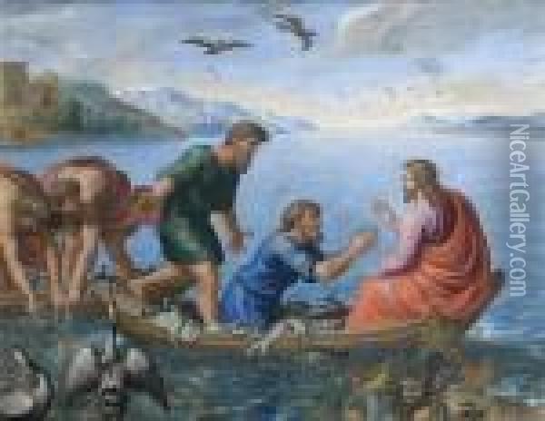 La Peche Miraculeuse Oil Painting - Raphael (Raffaello Sanzio of Urbino)