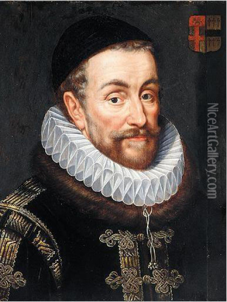 Portrait Of King William I, Prince Of Orange (1533-1584) (``william The Silent'), Head And Shoulders Oil Painting - Adriaen Thomasz I Key