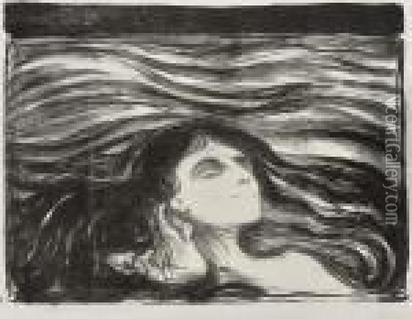 On The Waves Of Love Oil Painting - Edvard Munch