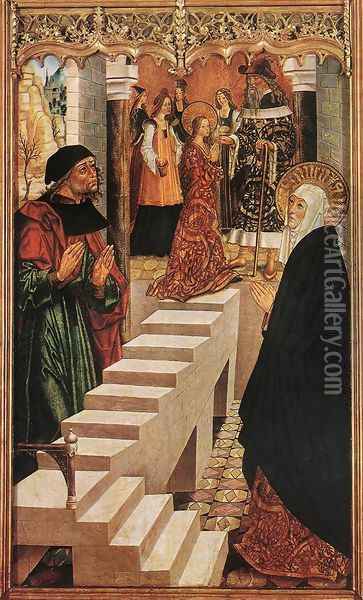 Presentation of the Virgin in the Temple c. 1500 Oil Painting - Master of Budapest