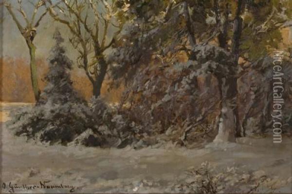 Charlottenbuger Schlosspark Im Winter Oil Painting - Otto Gunther-Naumburg