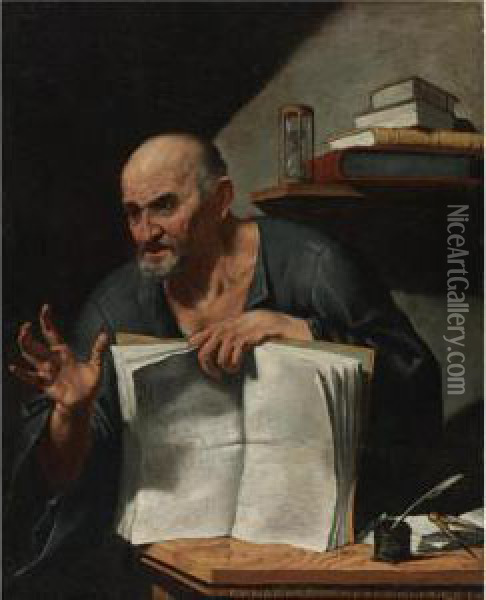 Portrait Of Dionysius Cato Oil Painting - Francesco Fracanzano
