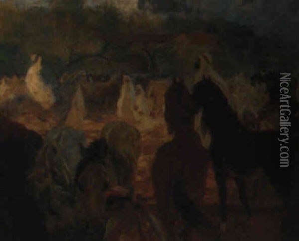 An Arab Encampment Oil Painting - Albert Besnard