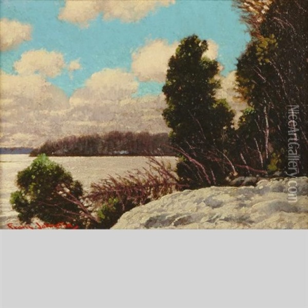 Winter Bows To Spring Oil Painting - Francis Hans Johnston
