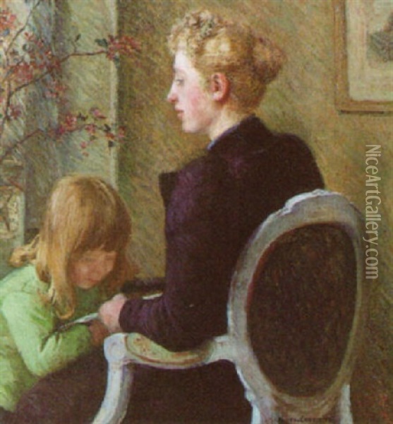 The Young Mother Oil Painting - Emma Lowstadt Chadwick