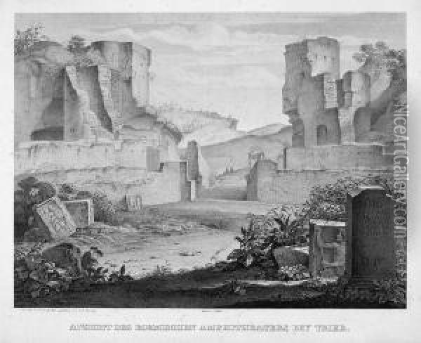 Ansicht Des Roemischen Amphitheaters Bey Trier Oil Painting - Johan Anton Alban Ramboux