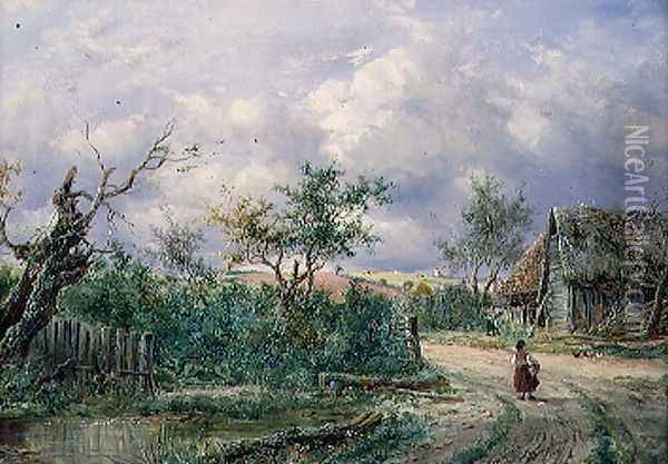 View in Warwickshire, 1866 2 Oil Painting - Joseph Thors