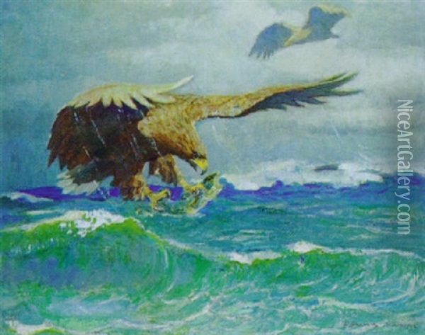 Seeadler Oil Painting - Ferdinand Schebek