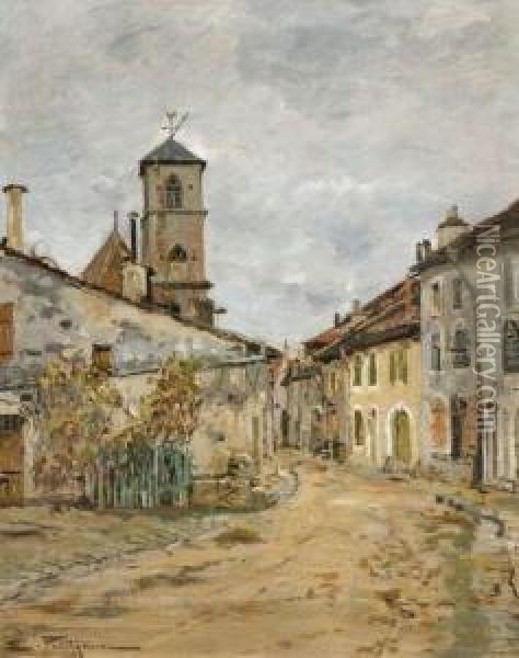 Rue A Neufchateaux Oil Painting - Edmond Marie Petitjean