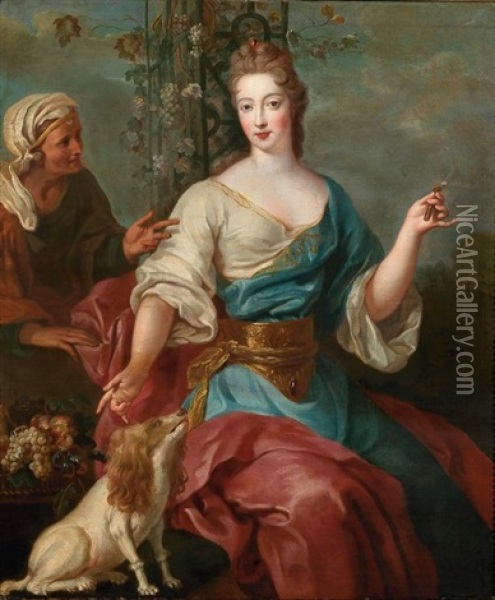 Portrait D'une Princesse De Lorraine Sous Les Traits De Pomone Oil Painting - Pierre Gobert