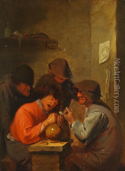 Raucher Und Zecher In Der Taverne Oil Painting - Jan Jansz Buesem
