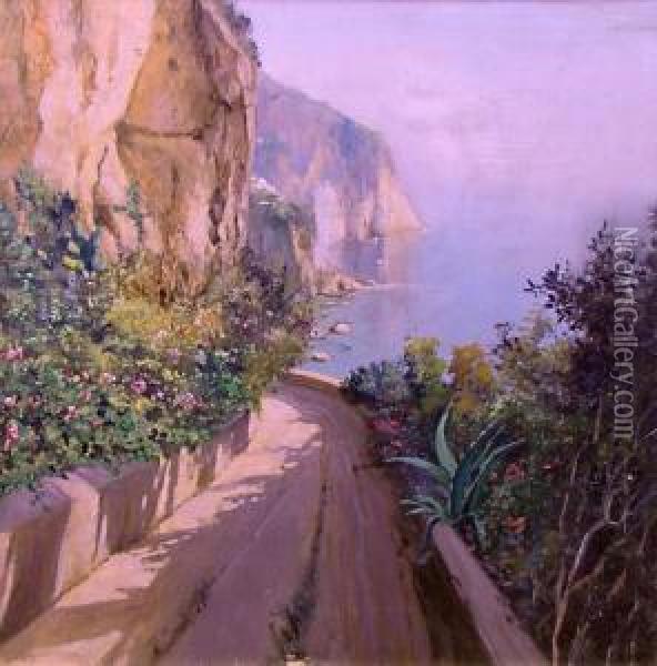 Drum Pe Coasta Italiei Oil Painting - Nicolae Grant