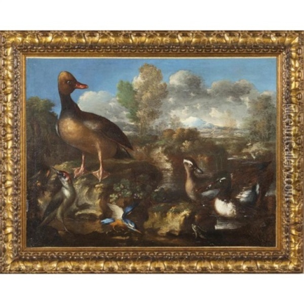 Uccelli Acquatici Oil Painting - Candido Vitali