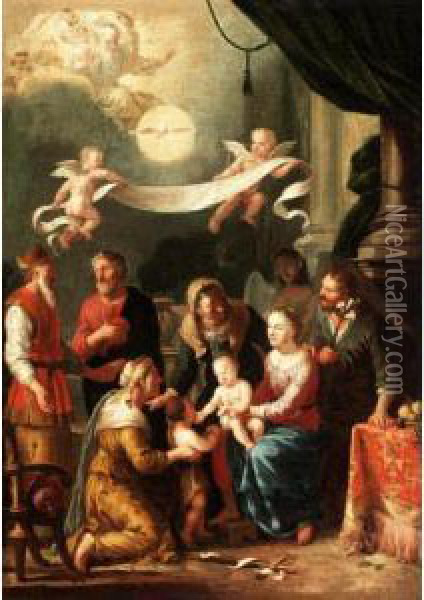 The Holy Kinship Oil Painting - Johann Heiss