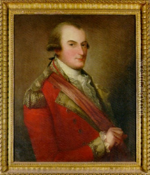 Portrait Of Colonel Donald Campbell In Uniform Oil Painting - David Martin