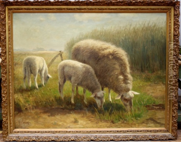 Ooi Met Lammetjes Oil Painting - Fedor Van Kregten