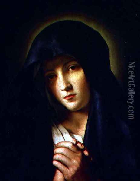 Madonna Oil Painting - Francesco de' Rossi (see Sassoferrato)