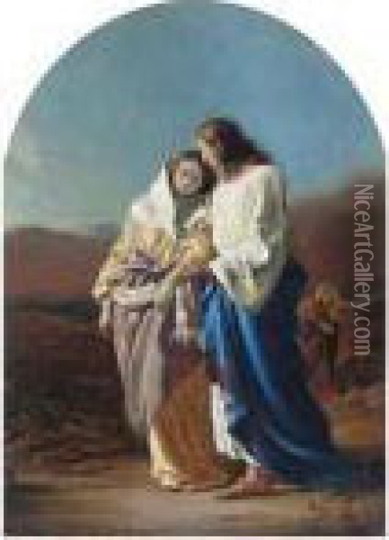 Jesus And Mary Oil Painting - Richard Ansdell