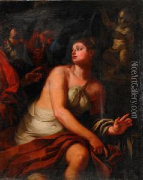 Susanna Och Gubbarna Oil Painting - Johann Karl Loth