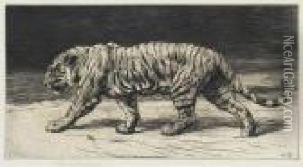 Tiger Oil Painting - Herbert Thomas Dicksee