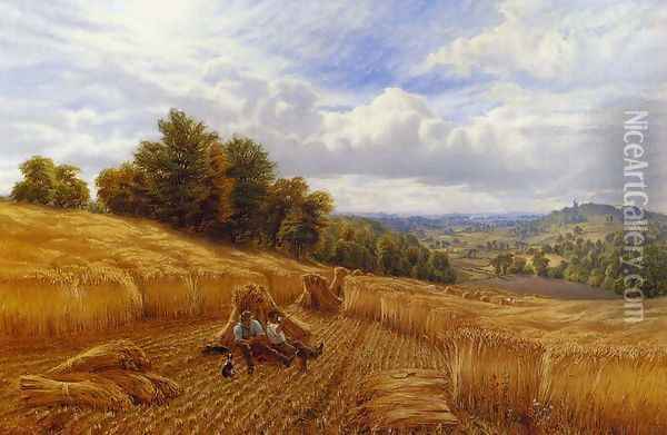 Resting From The Harvest Oil Painting - Alfred Glendening