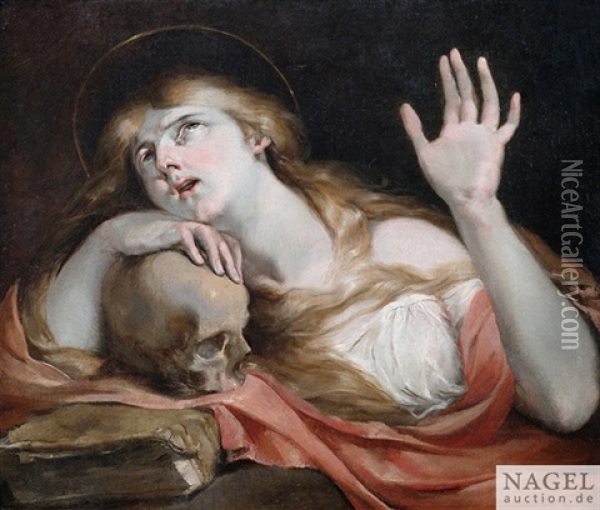 Die Busende Maria Magdalena Oil Painting - Agostino Scilla