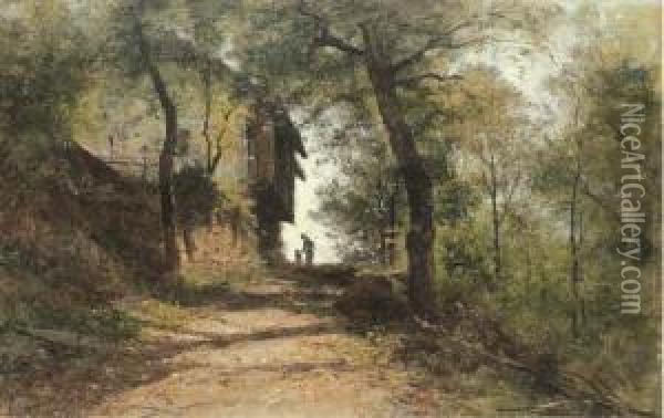 Waldweg Oil Painting - Gustave Castan